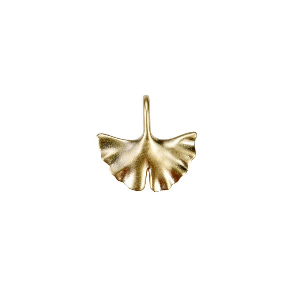 Thumbnail: yellow gold ginkgo leaf pendant