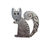 Thumbnail: Matt Silver Metal Squirrel Brooch