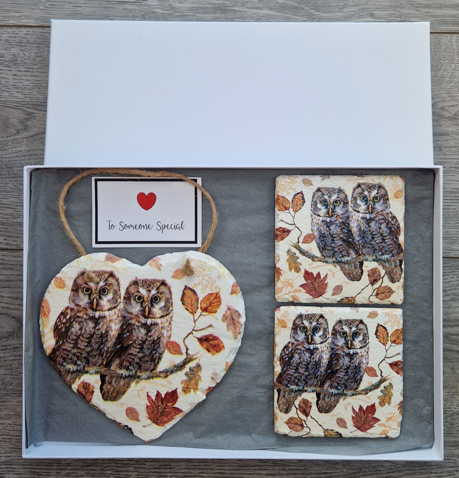 Owl Wall Hanging with Matching Coasters