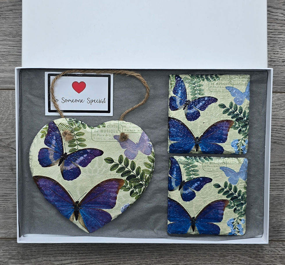 Butterfly Wall Hanging with Matching Coasters