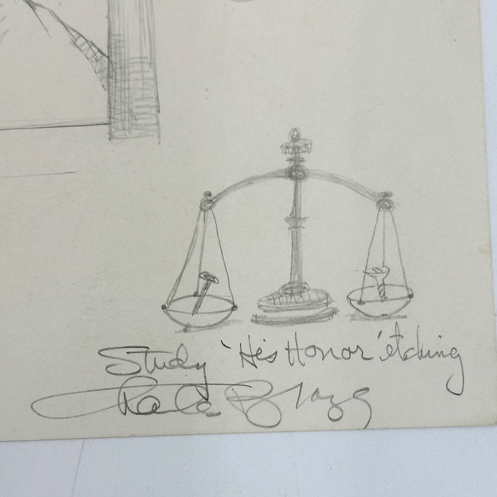 Thumbnail: Charles Bragg Study "His Honor" Original Graphite Pencil on Paper Signed