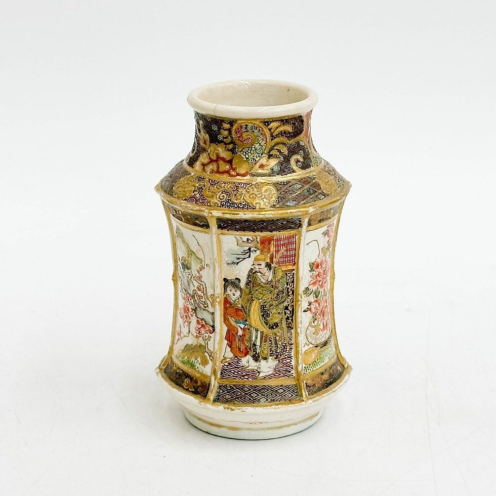 Thumbnail: Miura Gessen Japanese Satsuma Hand Painted Porcelain Vase Meiji Period