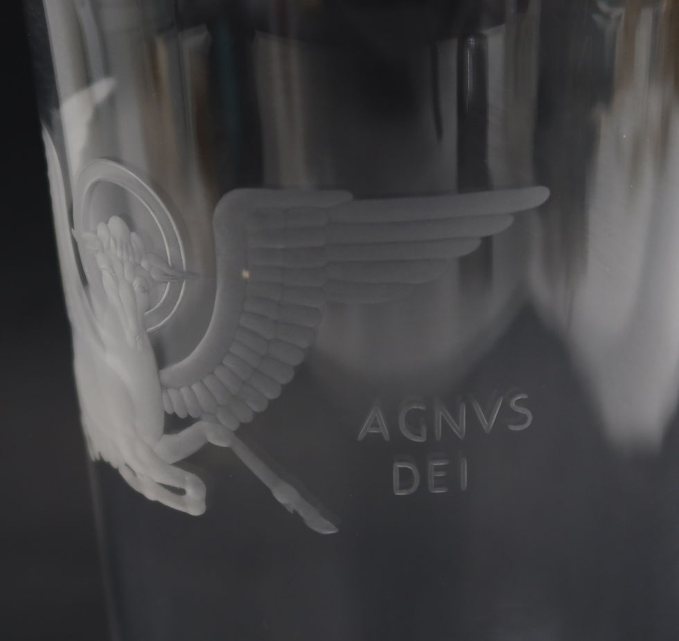 Thumbnail: Steuben Crystal Art Glass Agnus Dei Footed Vase by Sidney Waugh #8207
