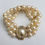 Thumbnail: 14k Yellow Gold Cultured Pearl and Diamond 3 Strand Bracelet
