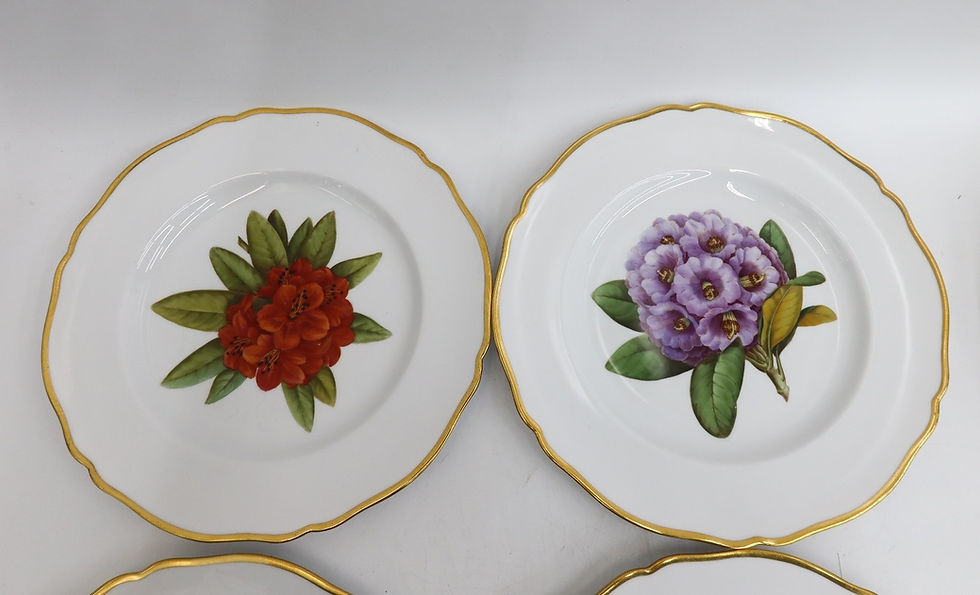 Thumbnail: 12 Copeland Spode Porcelain Dinner Plates in Rhododendron Y6638