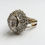 Thumbnail: 14k White Gold and Diamond Cluster Ring Size 6