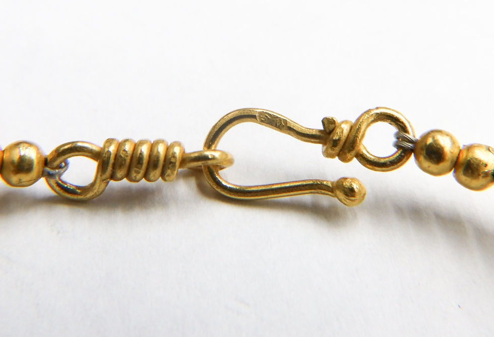 Thumbnail: 22k Yellow Gold and Cultured Rectangular Keshi Pearl Beaded Choker Necklace