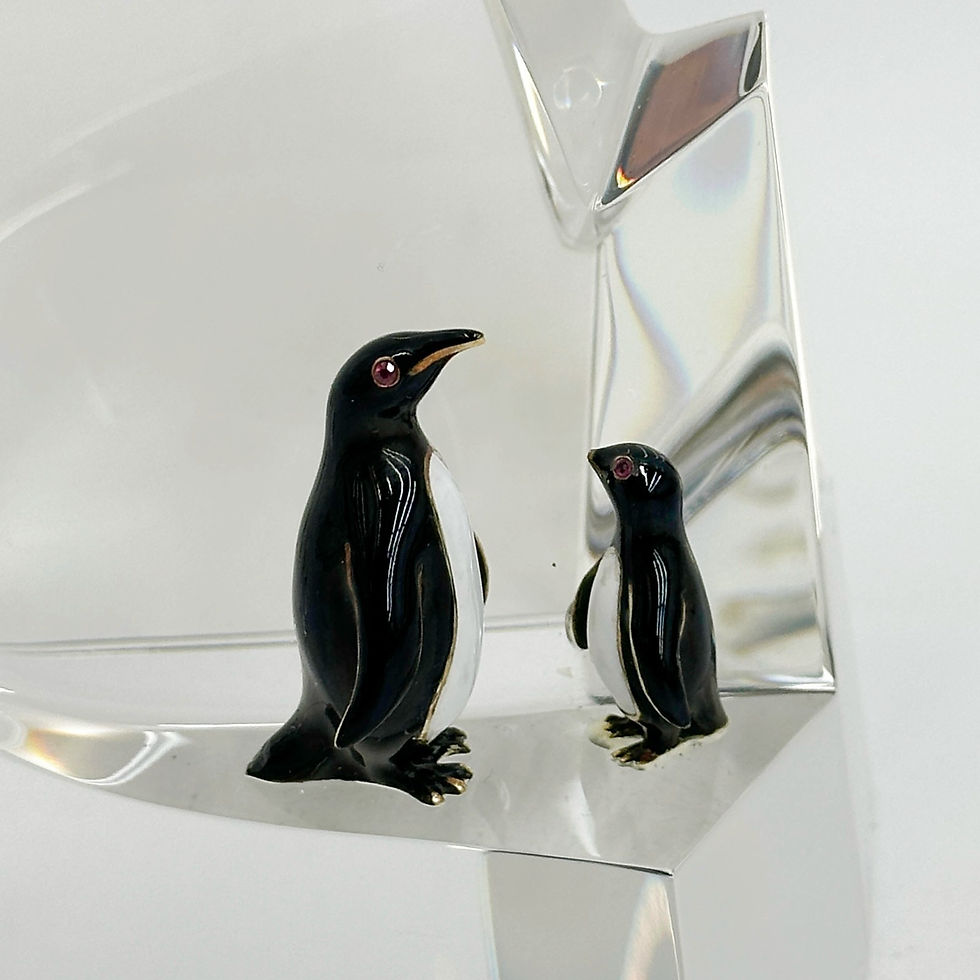 Thumbnail: Steuben Art Glass Sculpture Penguin Floe by George Thompson with Box