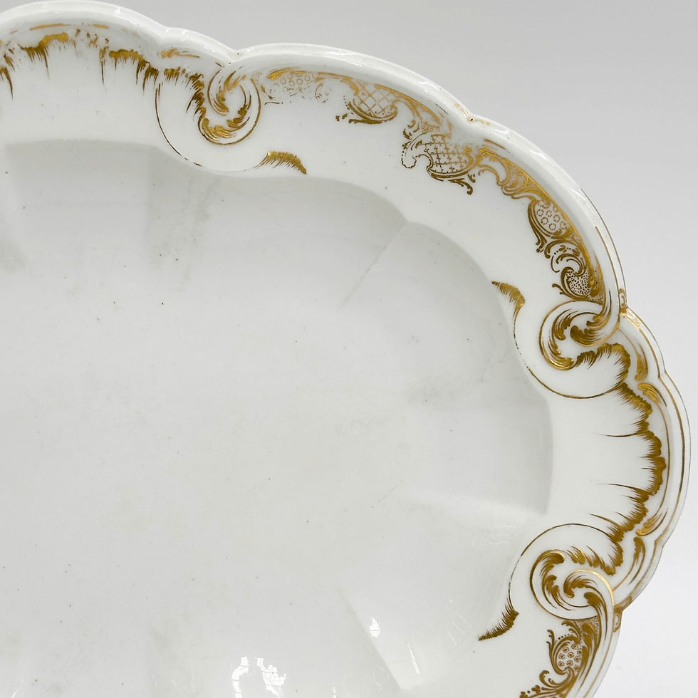 Thumbnail: Sevres Gilt Soft Paste Porcelain Oval Platter Plat d'entree a groselles c1775