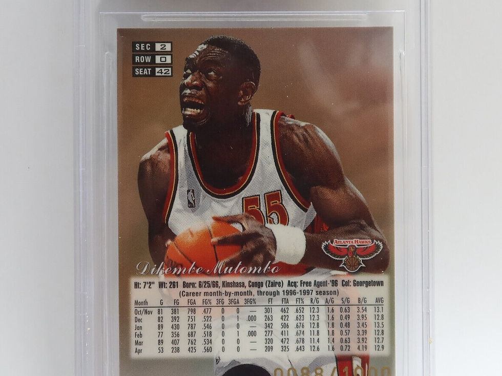 Thumbnail: 1997-98 Fleer Flair Showcase Dikembe Mutombo  Atlanta Hawks Gem Mint 9.5