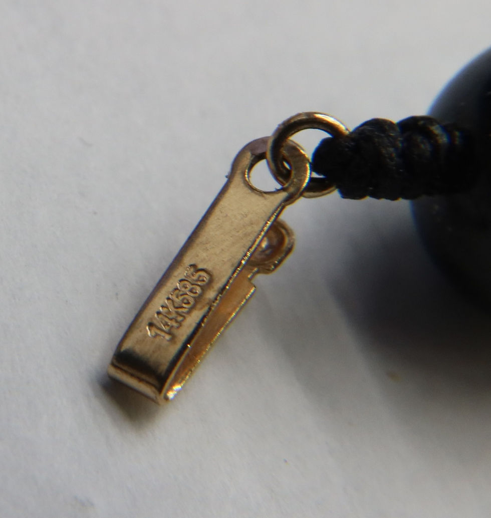 Thumbnail: 14k Yellow Gold Diamond and Beaded Onyx Single Strand Necklace