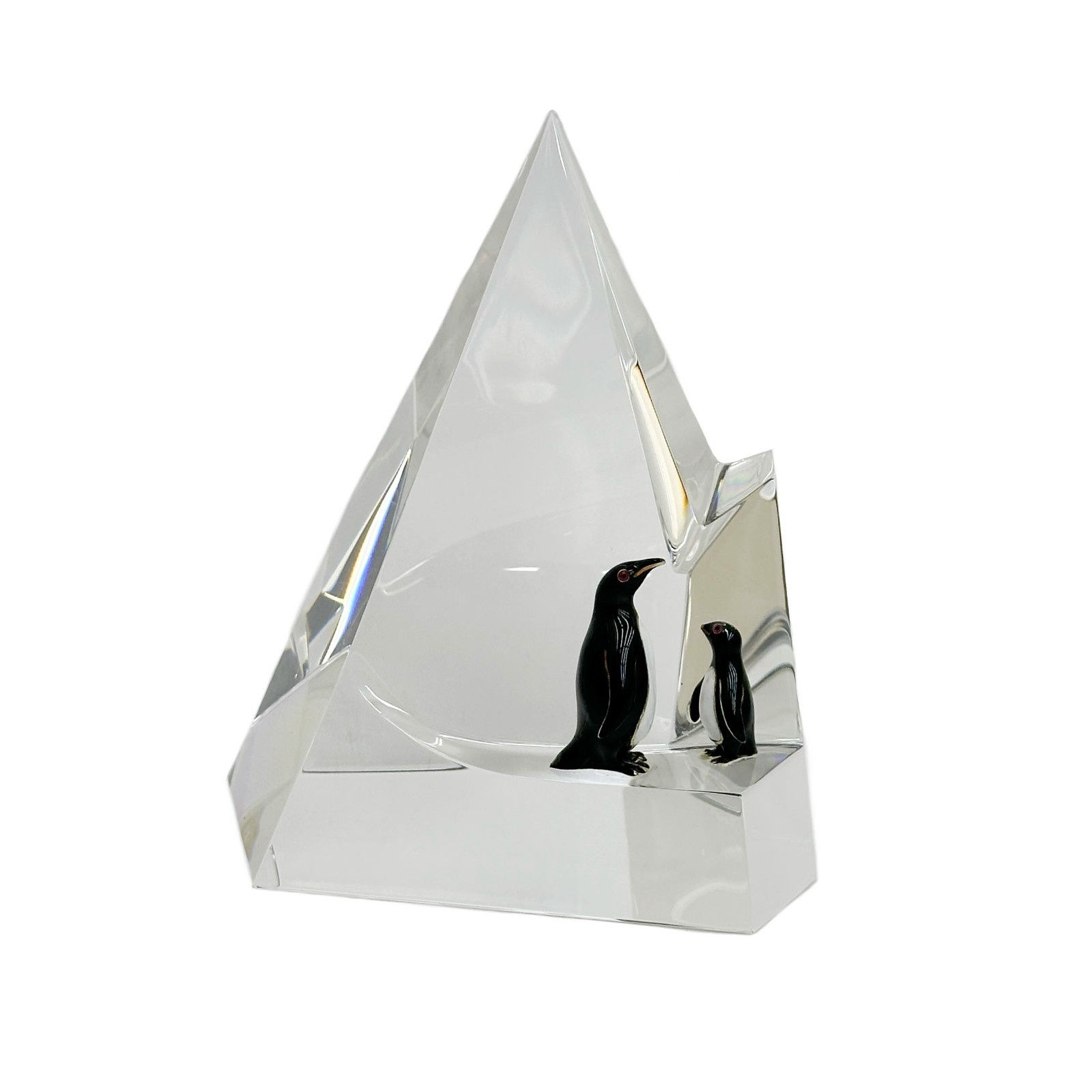 Steuben Art Glass Sculpture Penguin Floe by George Thompson with Box