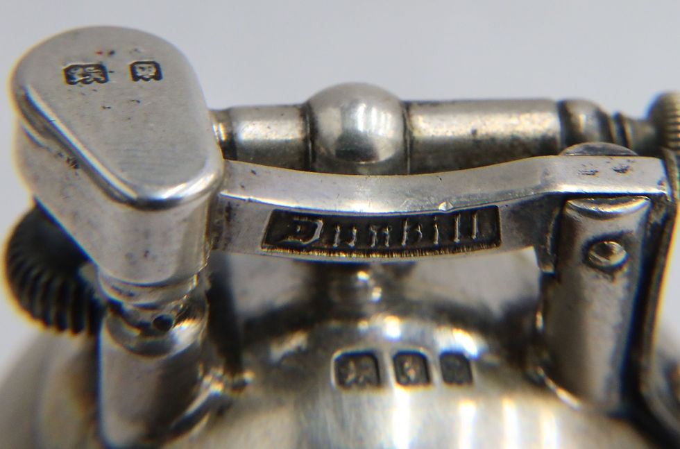 Thumbnail: Dunhill English Sterling Silver Guilloche Pattern Ball Form Lighter 1929