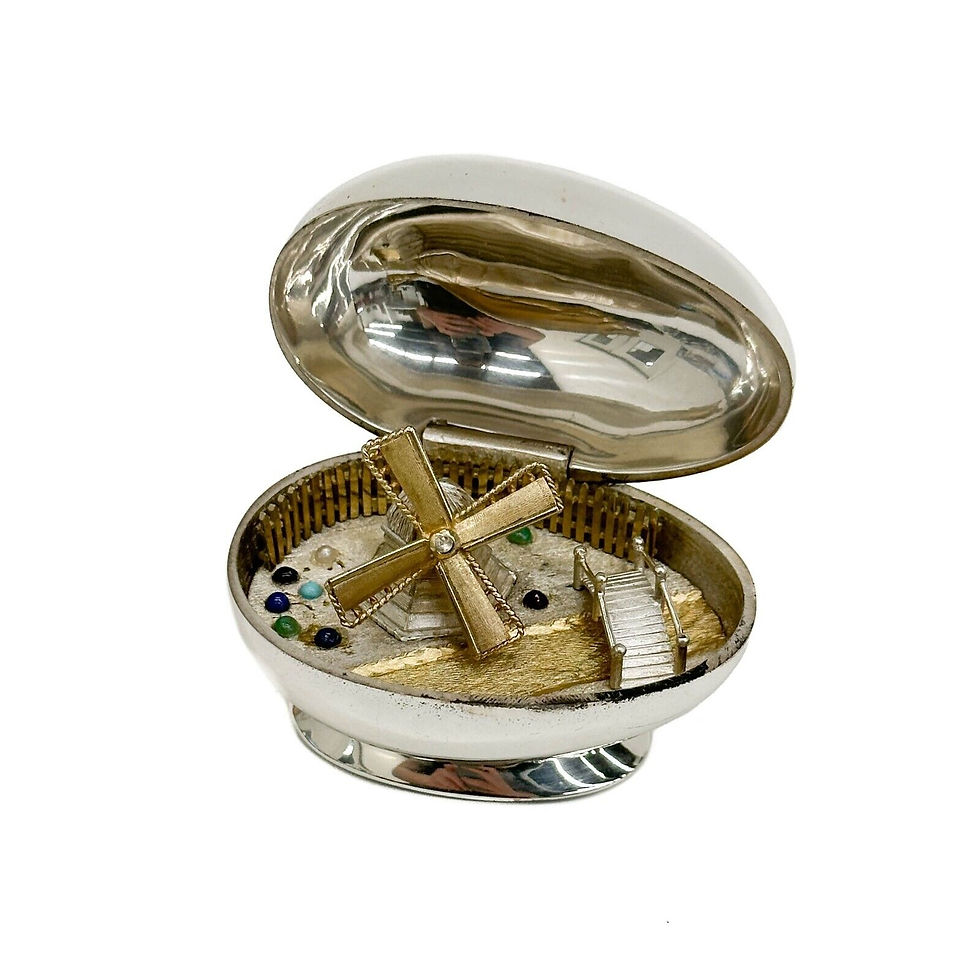 Cartier Sterling Silver Gilt & Jeweled Easter Surprise Egg Windmill Ltd Ed/25