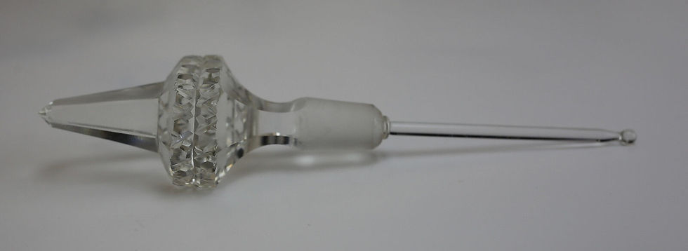 Thumbnail: Pair of Czech Crystal Perfume Bottles, c1950 Deeply Hand Cut & Polished