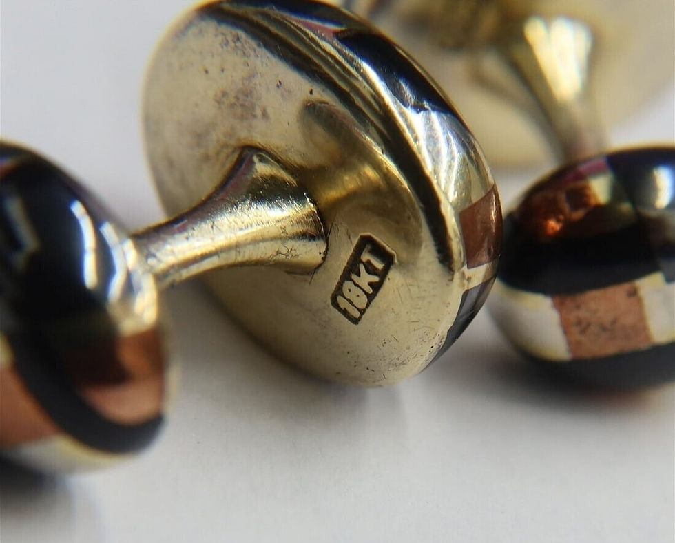 Thumbnail: Tiffany & Co 18k Angela Cummings Mixed Metal Yellow Gold Copper Silver Cufflinks