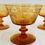 Thumbnail: 6 Steuben Amber Art Glass Etched 3.5 inch Wine Goblets 1st Half 20th Century