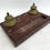 Thumbnail: Continental Red Marble and Gilt Metal Twin Inkwell Pen Tray