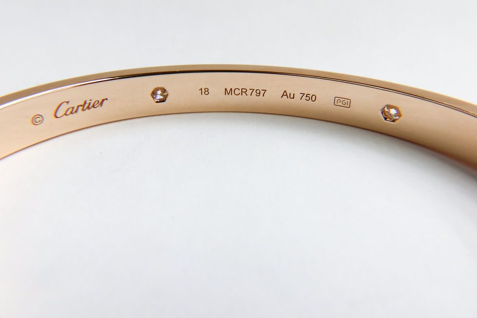 Thumbnail: Cartier 18k Classic Pink Gold and 4 Diamond Love Bracelet 18cm