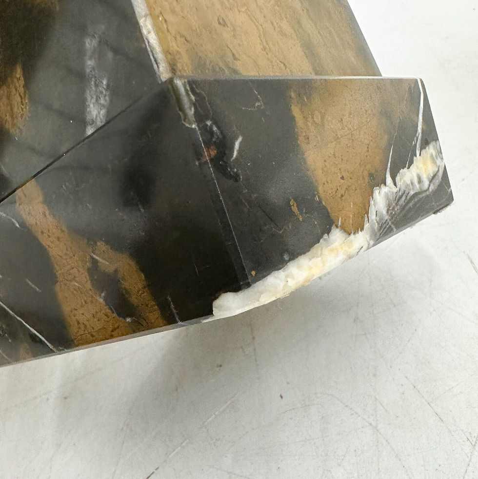 Thumbnail: Pair Italian Black & Gold Marble Obelisks 20th century