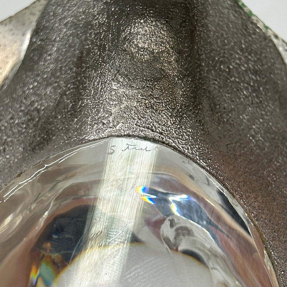 Thumbnail: Steuben Art Glass & Vermeil Sterling Silver Snail Sculpture by Paul Schultze