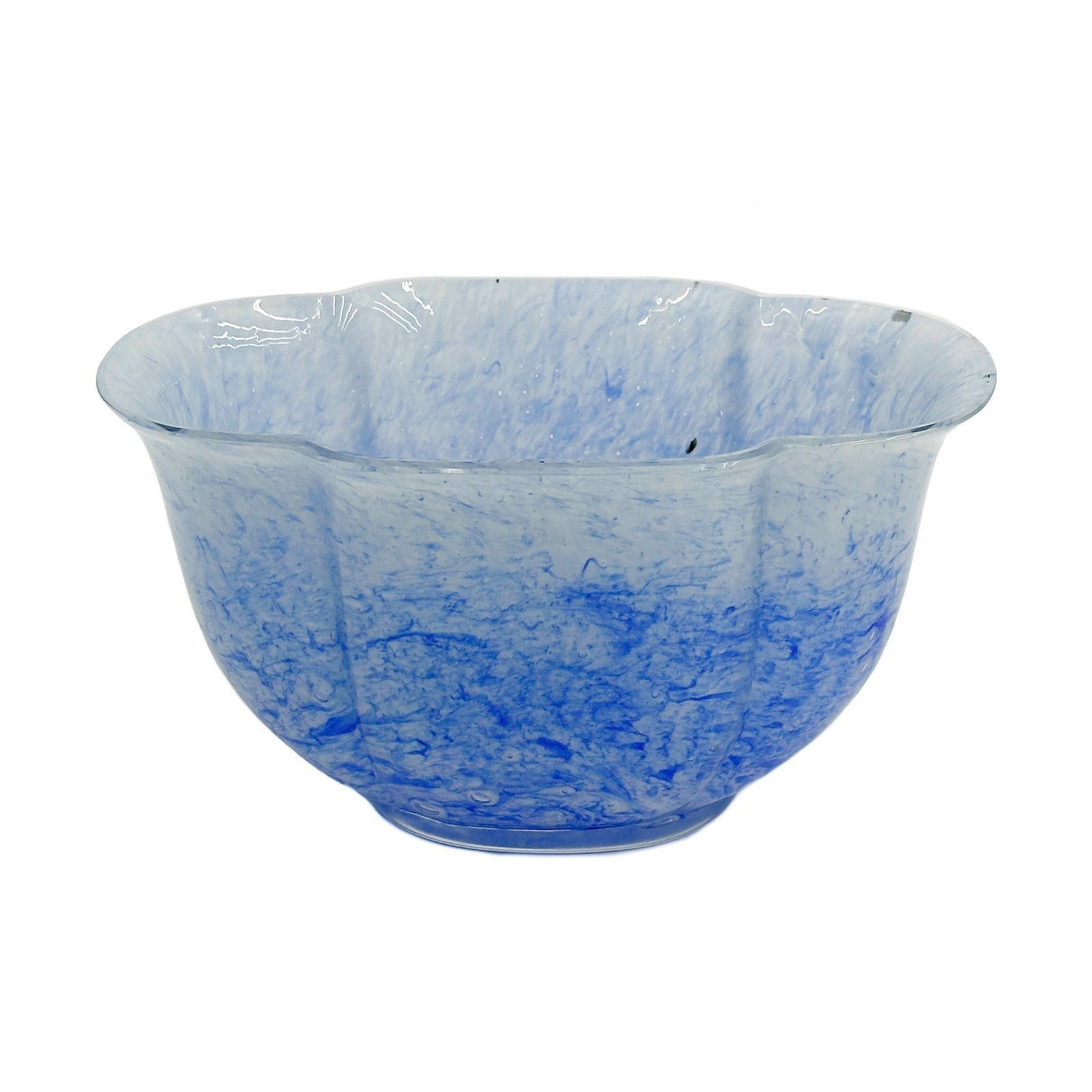 Steuben Blue Cluthra Art Glass Bowl #6415
