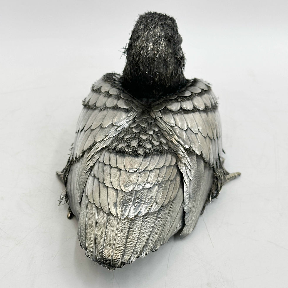 Thumbnail: Fratelli Lisi e Figli Italian 925 Silver & Gilt Seated Duck Sculpture