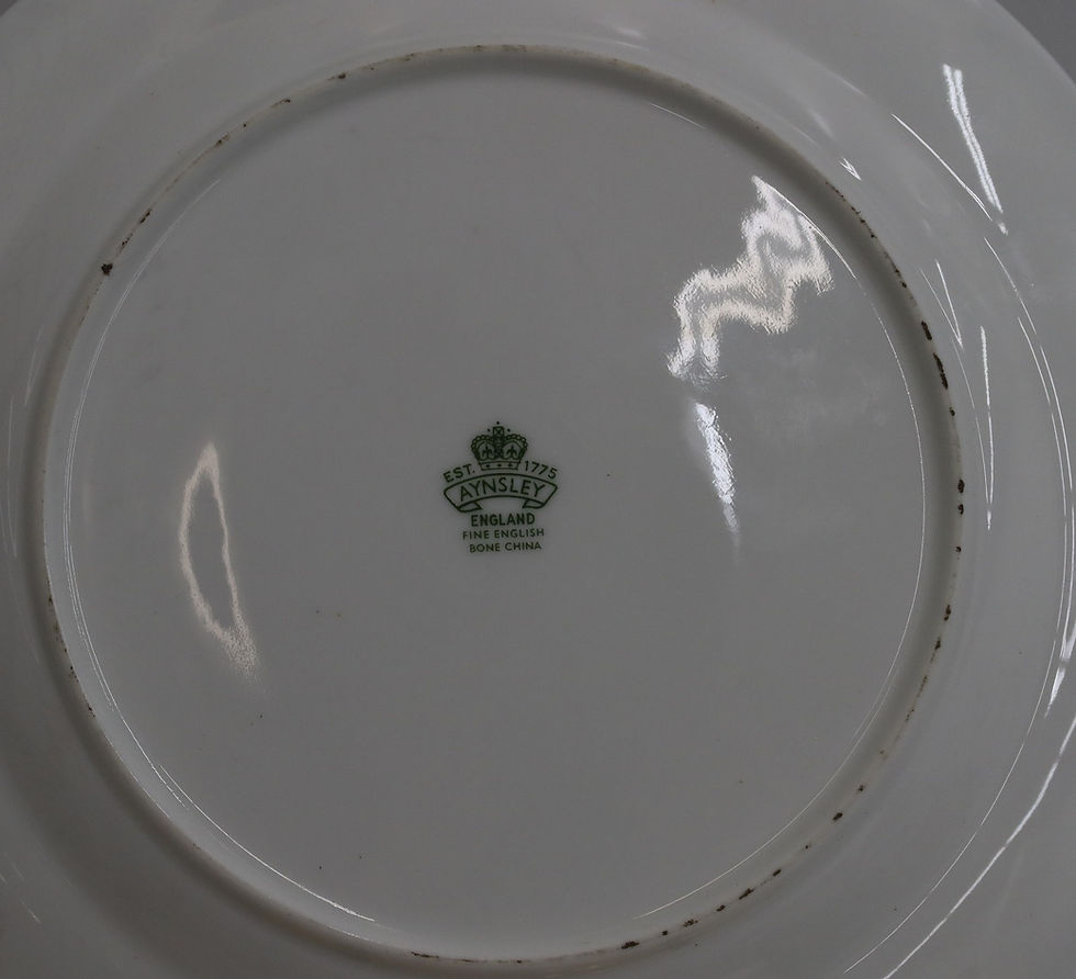 Thumbnail: 10 Aynsley England Porcelain Dinner Plates in Engagement 8220 c 1940