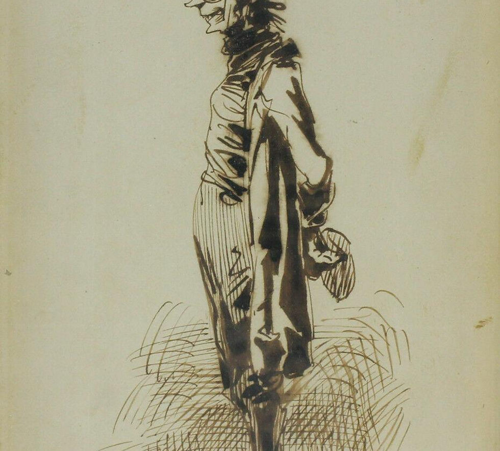 Travies de Villers Charles Joseph (Swiss 1804-1859) Pen & Ink