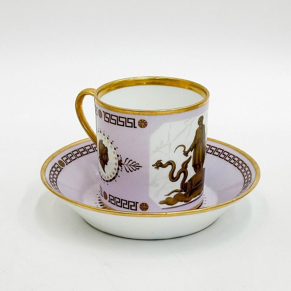 Thumbnail: Imperial Manufacture de Sevres Cup & Saucer Tasse forme Litron Large 1803-04