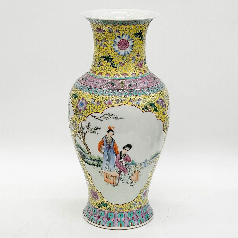 Thumbnail: Chinese Enameled Porcelain Vase Qianlong Reign Marks 20th century