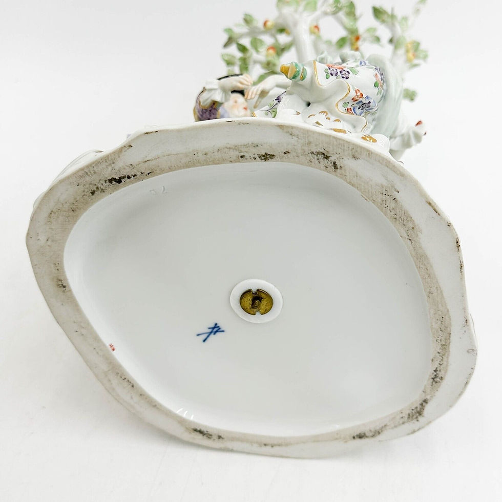 Thumbnail: Meissen Germany Painted Porcelain Figural Group Ring Around the Rosie Tree c1910