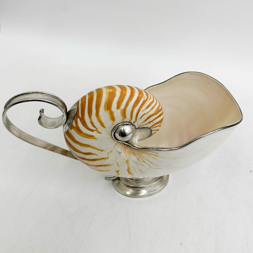 Thumbnail: Sterling Silver Mounted Nautilus Shell Sauce Boat