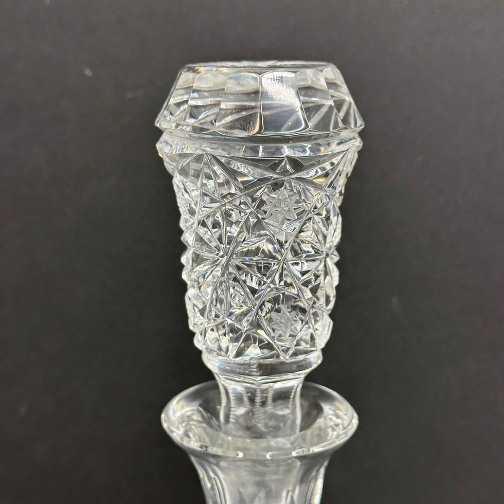 Thumbnail: American Libbey  Cut Glass 16.25 inch Decanter Hobstars early 20th century