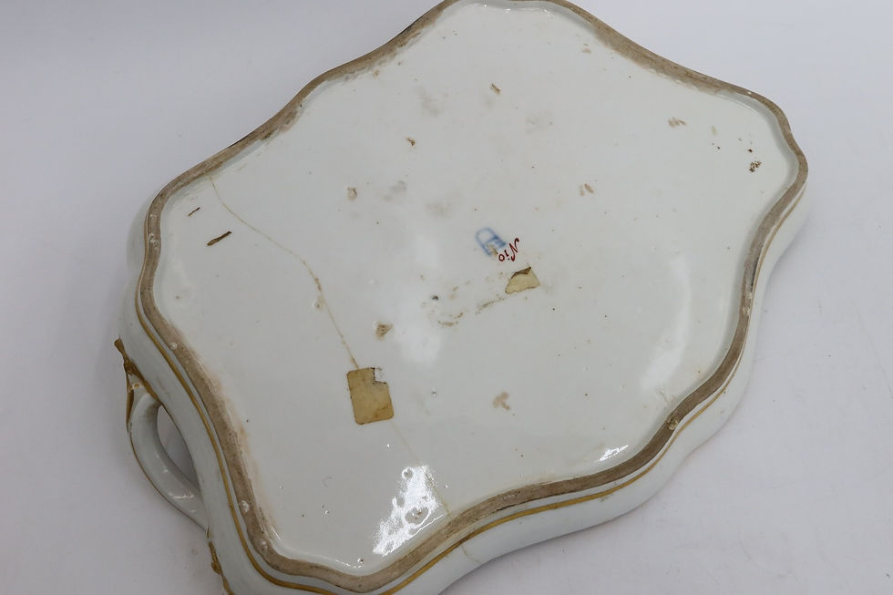 Thumbnail: Imperial Vienna Manufactory Porcelain Hand Painted Twin Handled Tray c1760