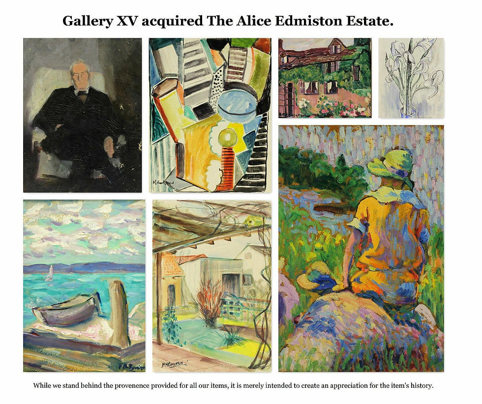 Thumbnail: Alice Righter Edmiston (Amer.1874 - 1964) Oil on canvas Portrait seated man