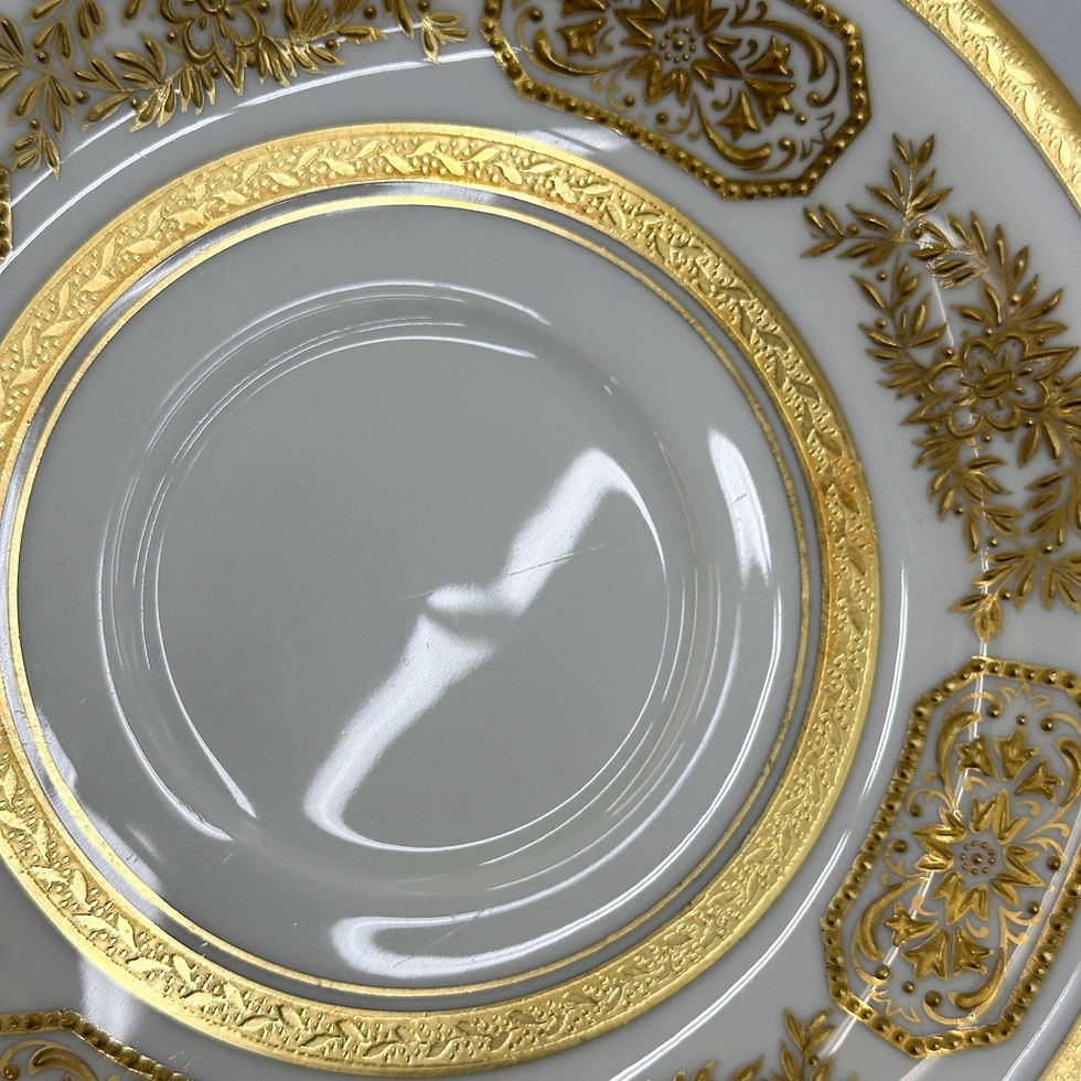 Thumbnail: 11 Aynsley England Porcelain Bouillon Bowls & Underplates Engagement 8220 c1940