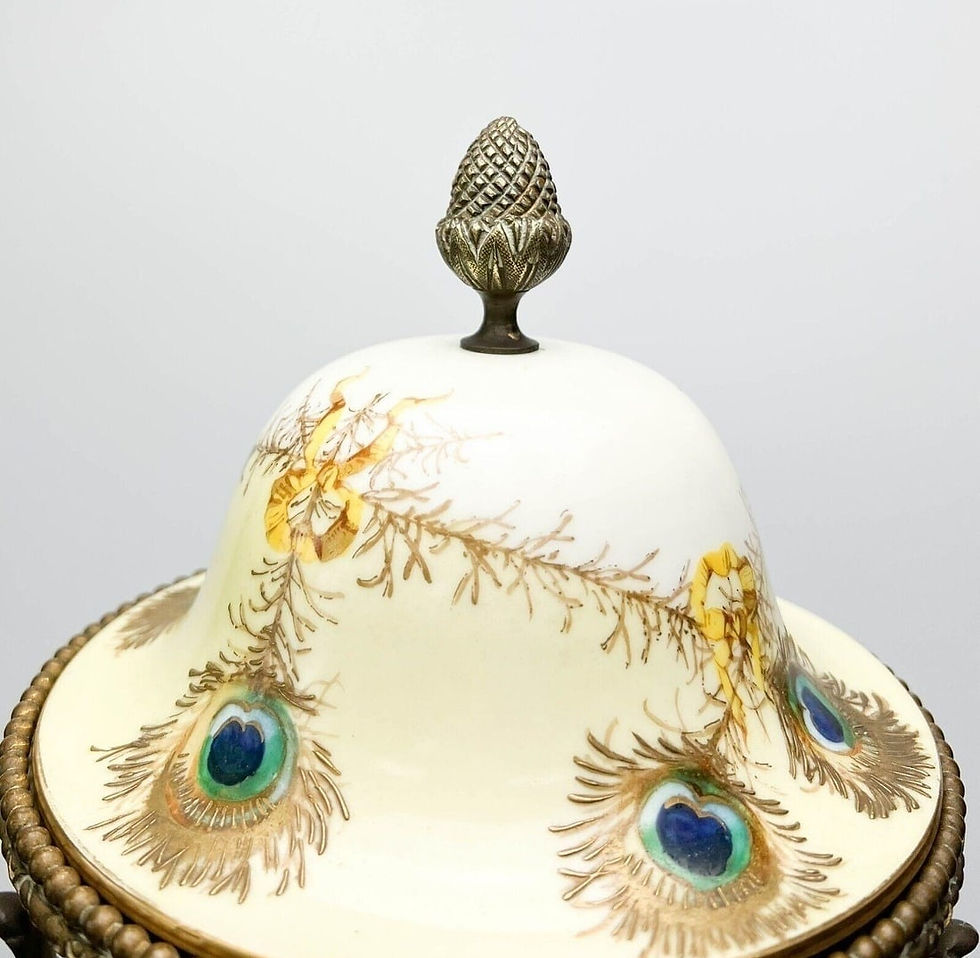 Thumbnail: Sevres France Hand Painted Porcelain Bronze Mounted Large Covered Urn
