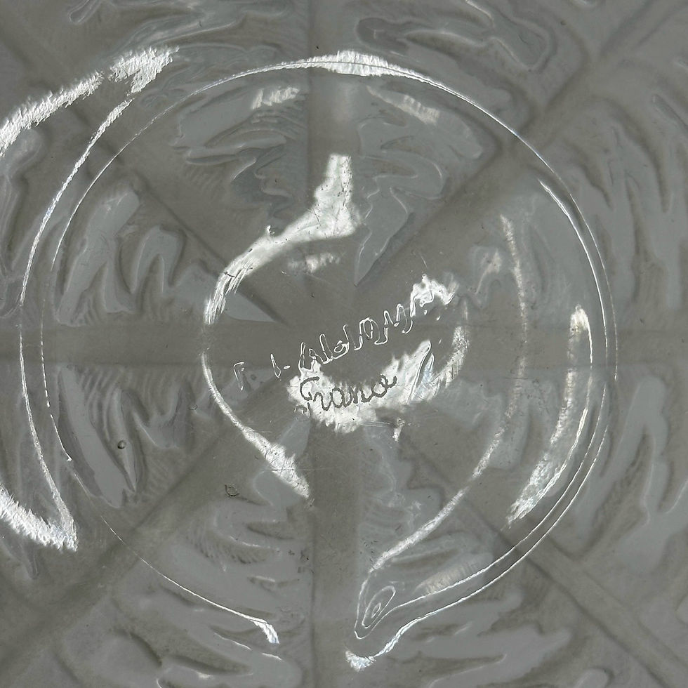 Thumbnail: 8 Rene Lalique & VDA Lalique Small Glass Bowls & Underplates Pissenlit Dandelion