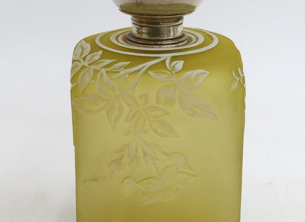 Thumbnail: Gorham Sterling Silver Mounted Cameo Art Glass Thomas Webb Scent Bottle c1900