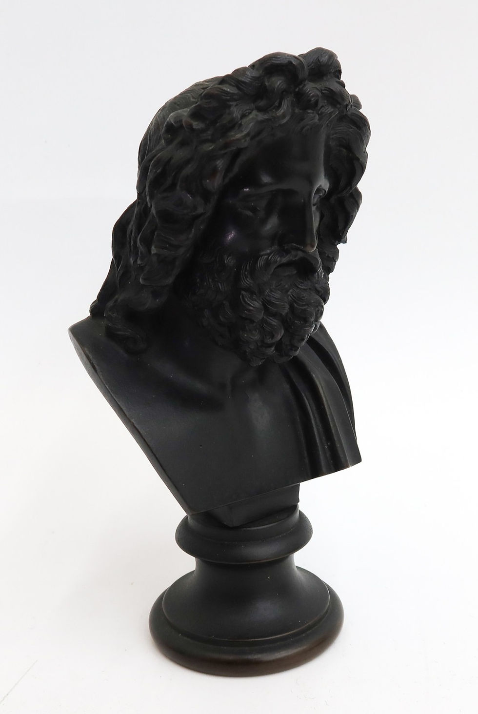 Thumbnail: Italian Patinated Bronze Grand Tour Bust of  Zeus of Otricoli 19th Century