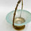 Thumbnail: LCT Tiffany Favrile Iridescent Blue Art Glass Bowl Gilt Bronze Base Signed