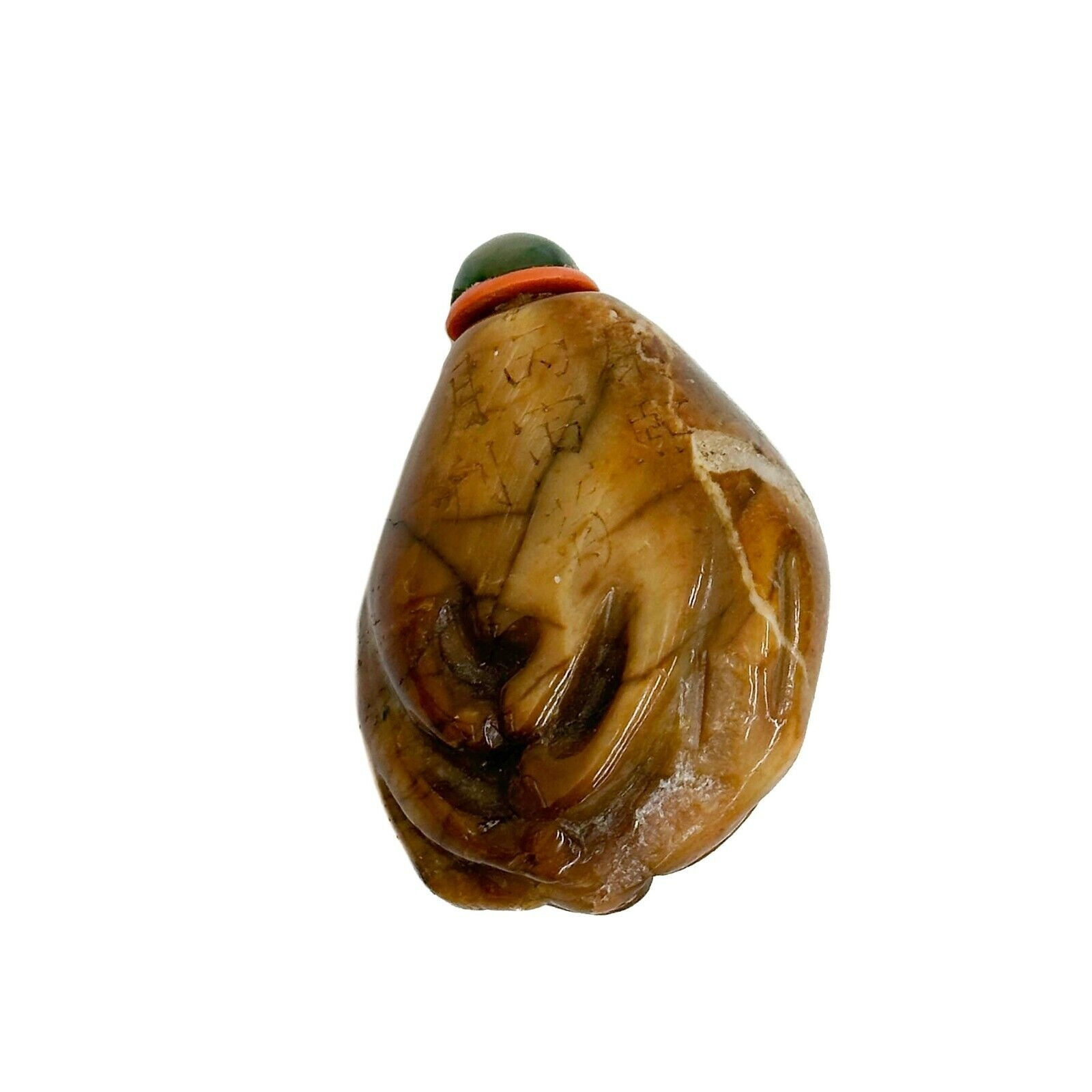 Chinese Carved Soapstone Finger Citrus Form Snuff Bottle 17th century