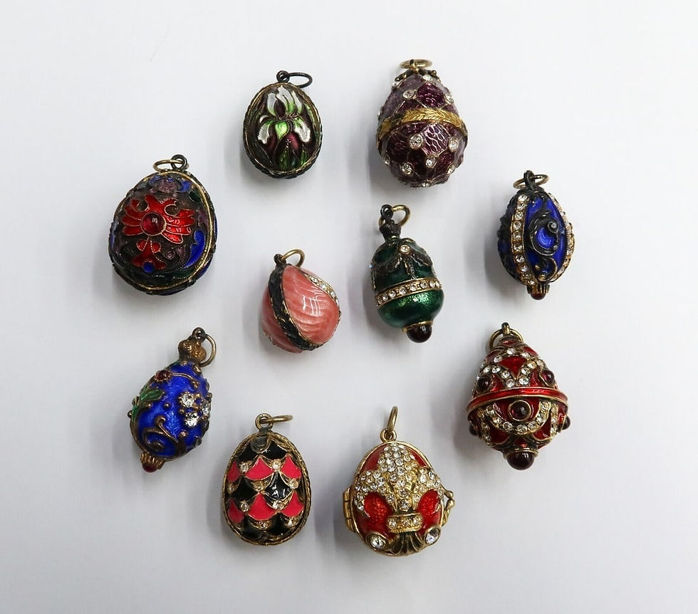 Thumbnail: Faberge Guilloche Enamel Egg Style Gilt Metal and Granite Tree 20th Century
