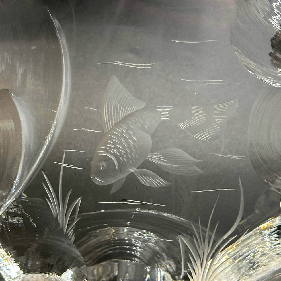 Thumbnail: Baccarat France Engraved Art Glass Sculpture Fish Ltd Ed/50 1984