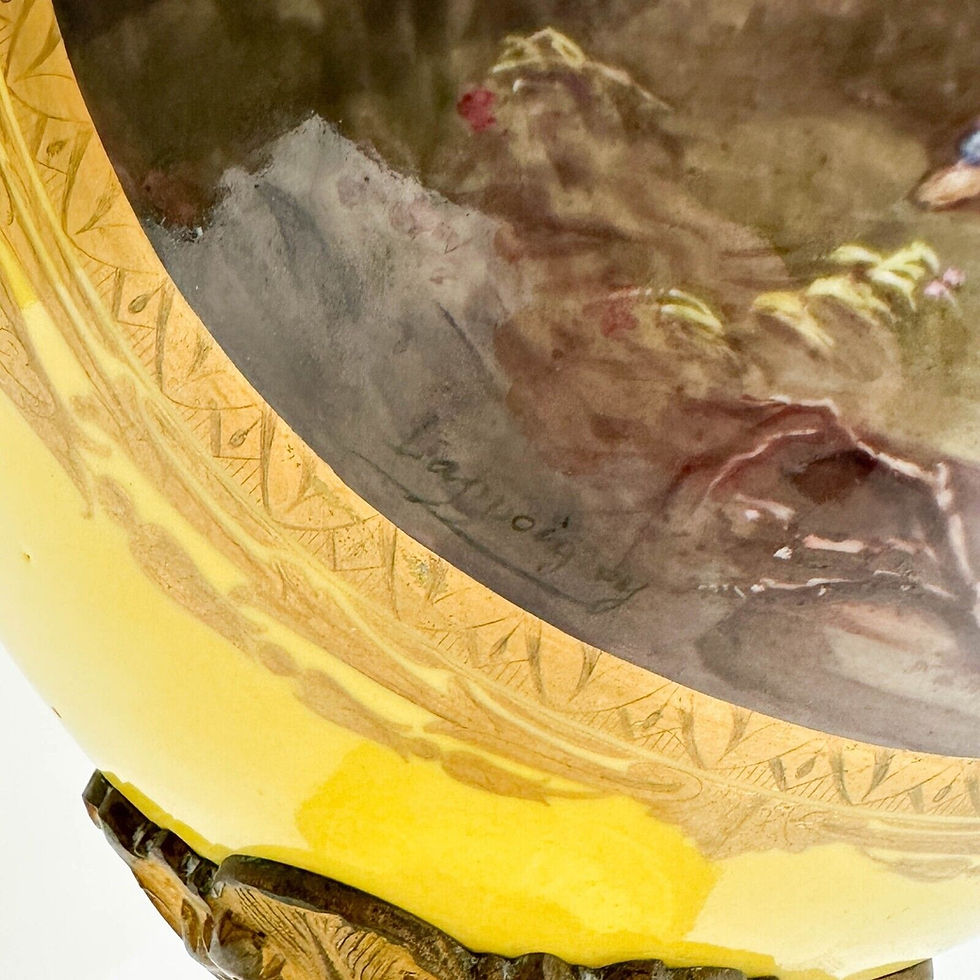 Thumbnail: Sevres France Hand Painted Porcelain Bronze Mounted Large Covered Urn