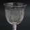 Thumbnail: English Georgian Air Twist Glass Wine Glass Goblet, 19th Century. Etched Grapes