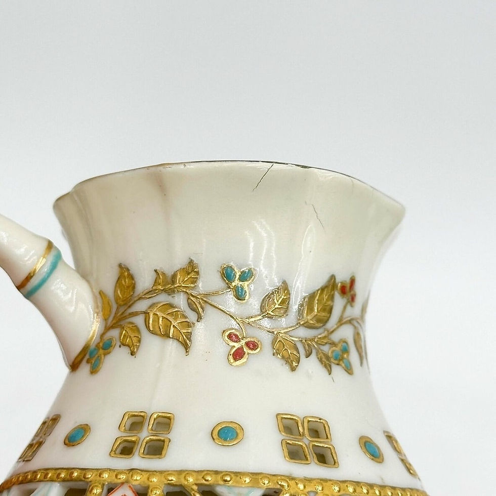 Thumbnail: Royal Worcester Reticulated Double Walled Creamer Small Jug Pitcher circa 1900