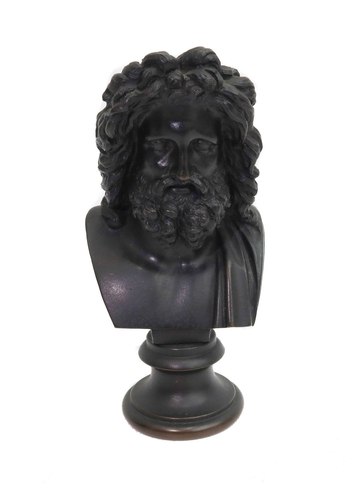 Italian Patinated Bronze Grand Tour Bust of Zeus of Otricoli 19th Century