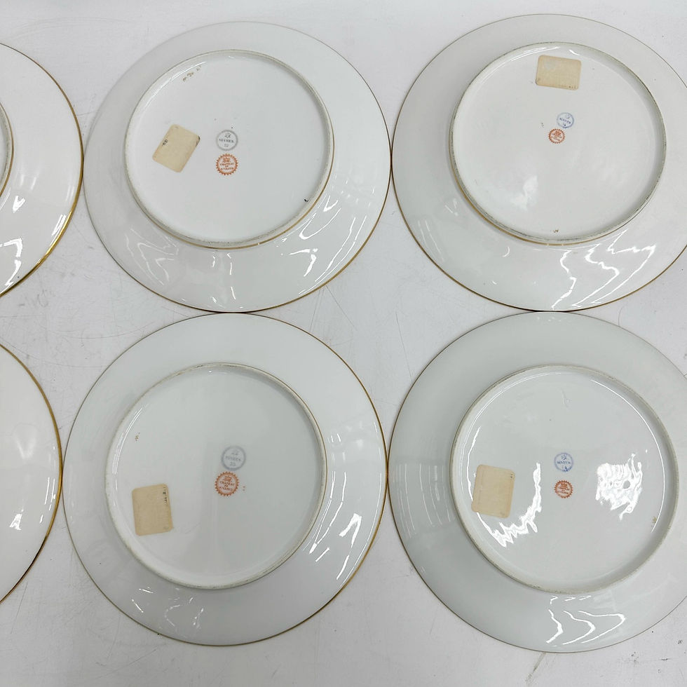 Thumbnail: 8 Manufacture de Sevres Porcelain Ch S Cloud Bleu Agate 9.5in Plates c1833